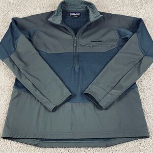 Patagonia Jacket Men’s Medium R1 Fitz Roy Polartec Fleece 1/4 Zip Pullover F256